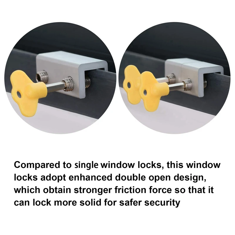 Adjustable Sliding Window Locks Aluminum Alloy Door Frame Security with Key for Home and Office (Double-Locks 4p | Обустройство дома