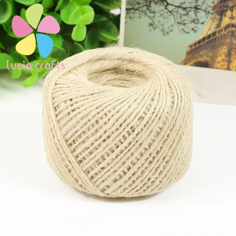 Распродажа! Lucia crafts 2 мм многоцветный джутовый шпагат Мешковина веревка натуральная лента пеньковый шнур 1 рулон/лот(50 м/рулон) V0811