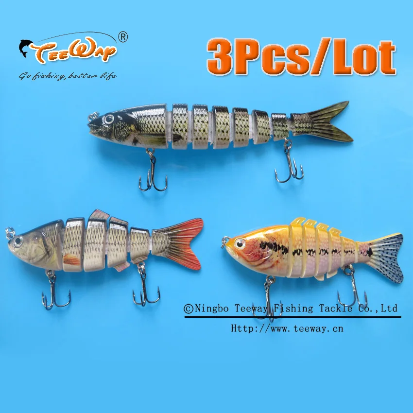 3 шт. рыболовная приманка 6 сегментов 7 8 Swimbait Crankbait тяжелая медленная Рыболовная