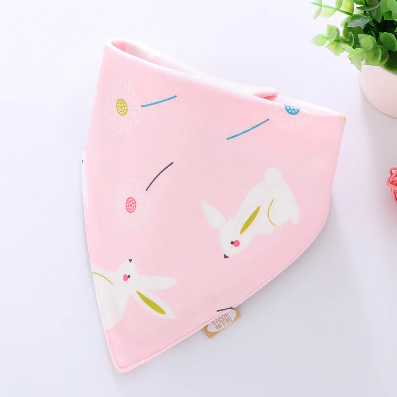 Pink rabbit Хлопковый детский нагрудник, бандана, мягкий шарф для кормления, детский халат, детская одежда с рисунком, треугольник, слюнявчик, полотенце, подарок для ребенка - Цвет: Pink rabbit
