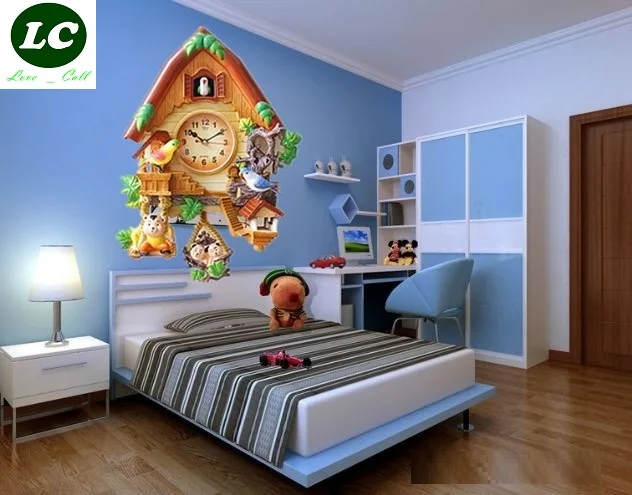 Часы настенные с сердечником креативные Мультяшные бесшумные кварцевые для