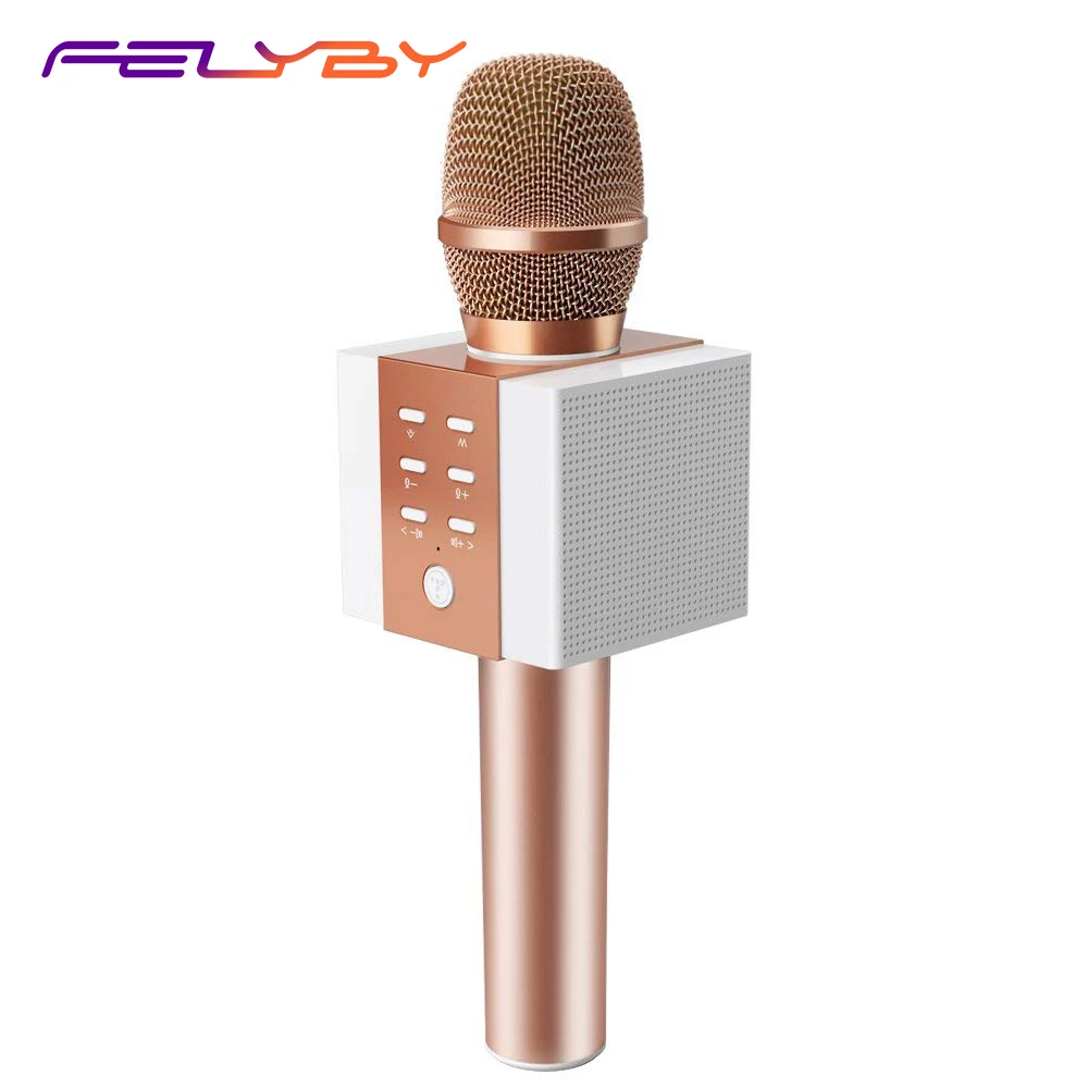 FELYBY F008 беспроводной Bluetooth караоке микрофон с 3 в 1 Портативный ручной двойной