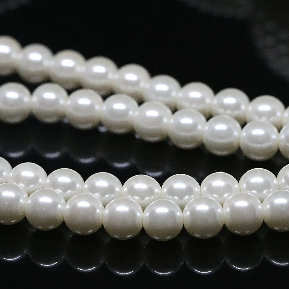 Модное ожерелье 8 мм белая круглая оболочка имитация жемчуга бисер подвеска