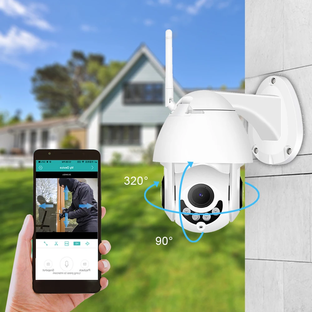 Hamrolte HD1080P Wifi камера H.265x мини панорамирование/наклон Onvif ip-камера Двухсторонняя Аудио Обнаружение движения ICsee Водонепроницаемая наружная камера