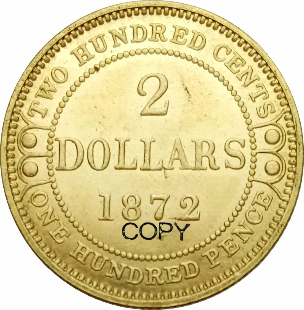 Канадские провинции 29 золото 1872 2 доллара Виктория латунные копии монет|coin coins|coin