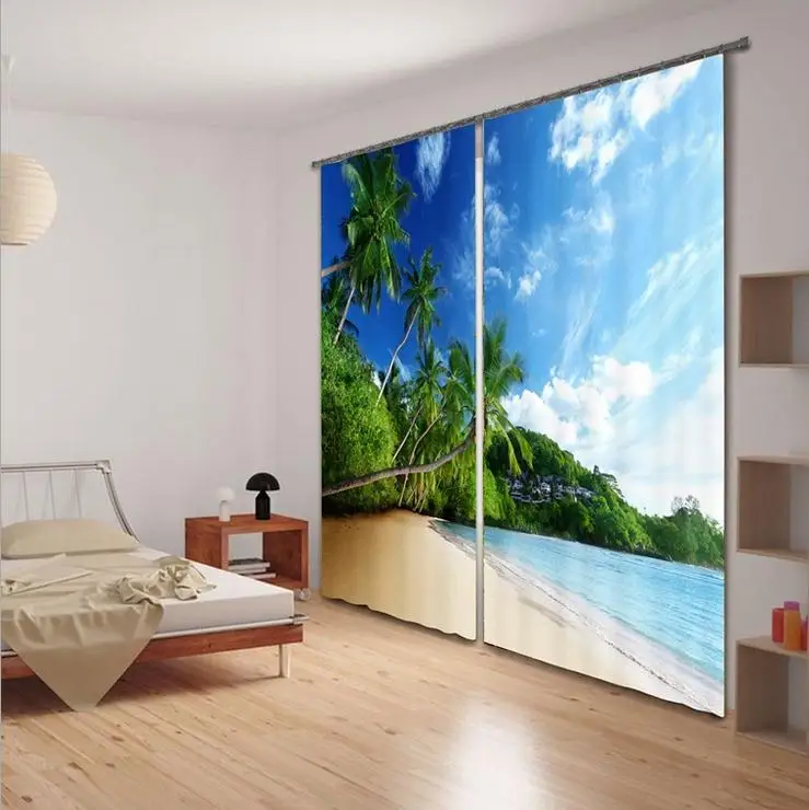 Высшее качество пляжное кокосовой пальмы 3D козырек с окном Шторы для офиса