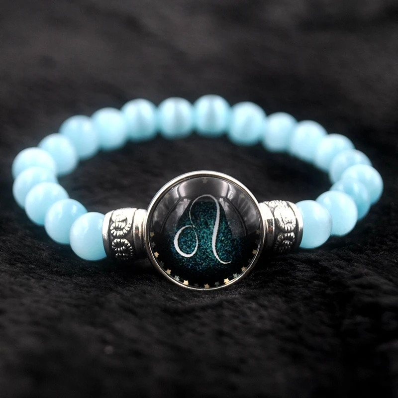 8 мм светильник синий кошачий глаз опал браслеты для женщин и мужчин украшения 12