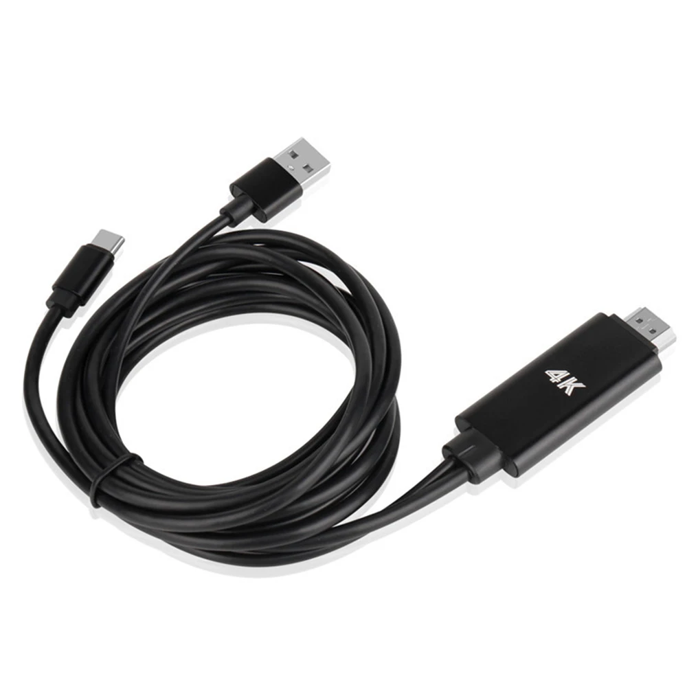 1 шт. USB C Тип с разъемами типа и HDMI 4 K кабель HD ТВ цифровой аудио видео адаптер для