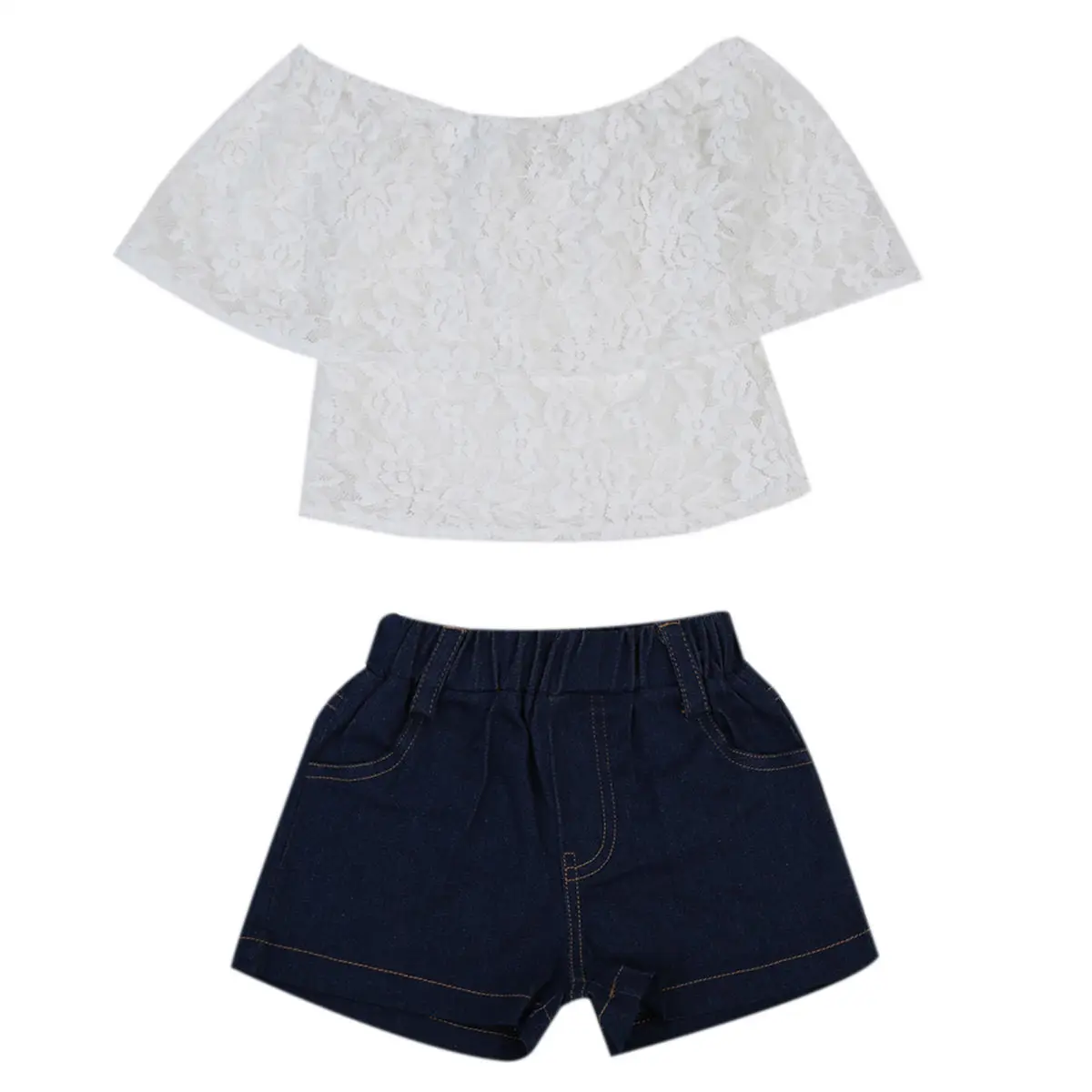 Pudcoco 2017 Симпатичные новорожденных детская одежда для девочек Кружево с открытыми