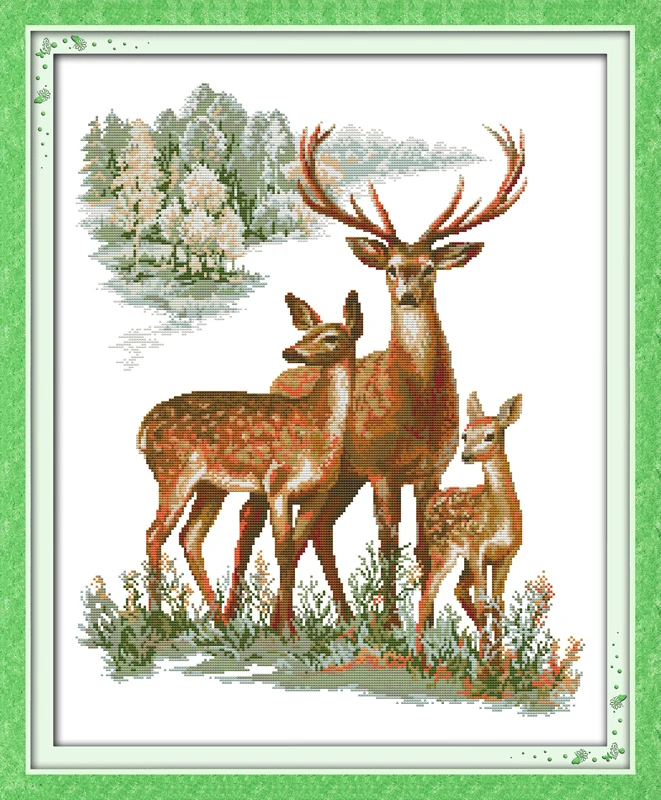 Набор для вышивки крестиком A sika deer 14ct 11ct прошитая холщовая вышивка ручная