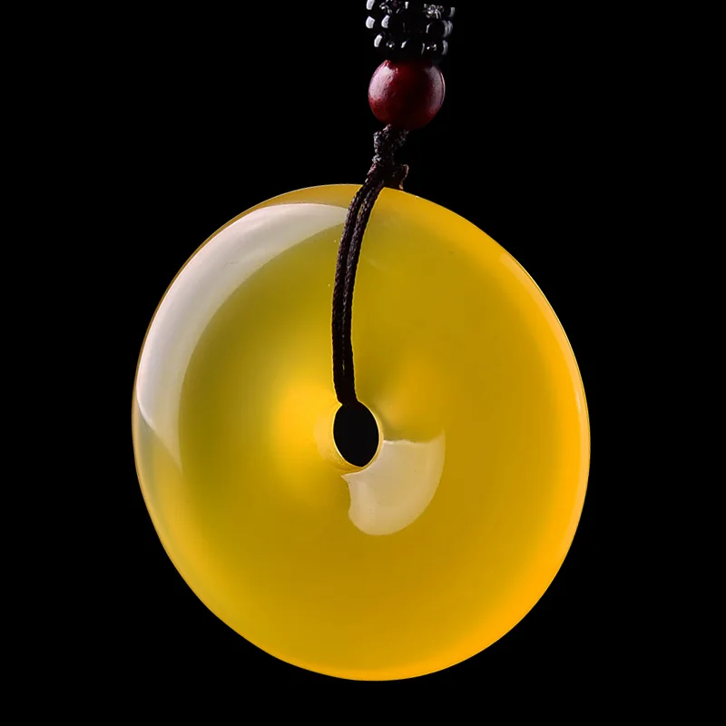 Красивая китайская ручная работа натуральный желтый Агат резная Пряжка амулет