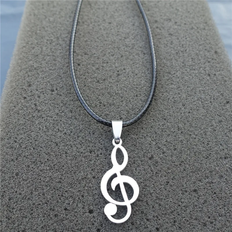 

Music Note Stainless Steel Pendant Necklace Fashion Jewelry For Men Women Gift