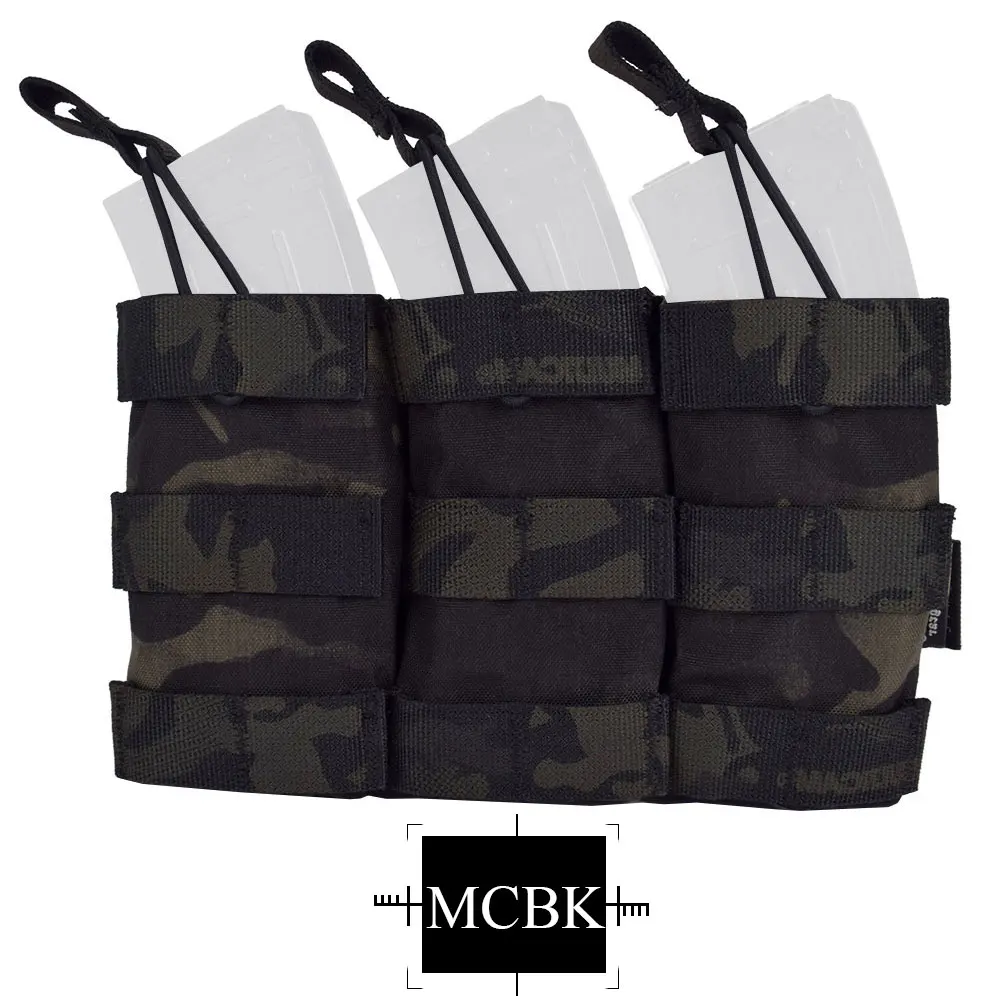 EMERSONGEAR тройной Открытый Топ маг Чехол тактический модульный журнал MOLLE Чехол для охоты Wargame военный Мультикам EM6355 - Цвет: MCBK