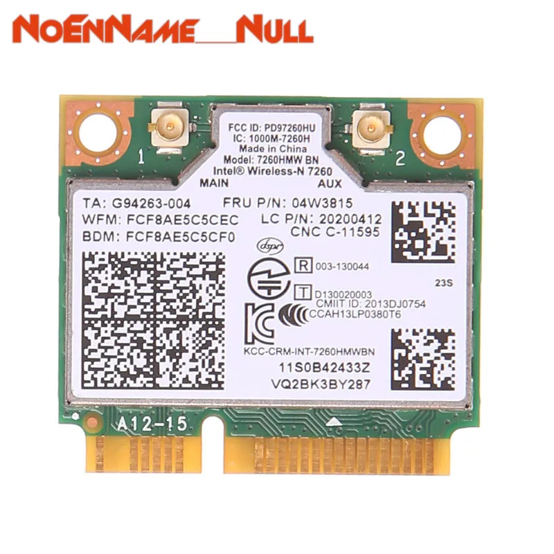 Беспроводная сетевая карта Wi-Fi адаптер N-карта Fru 04W3815 Intel 7260HMW-BN 20200412 для Lenovo Thinkpad |