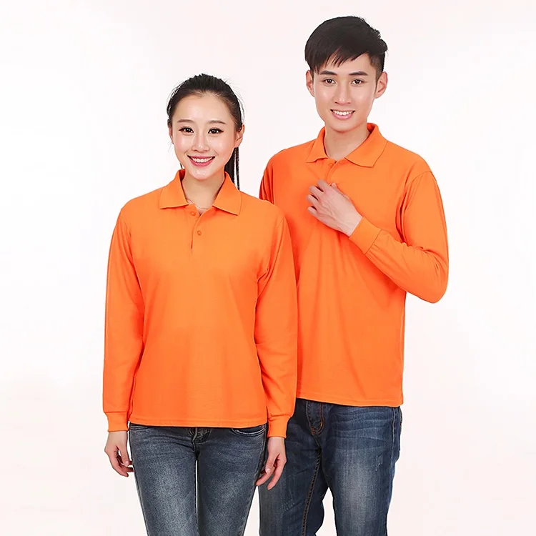 Рубашка мужская с длинным рукавом Blusas сплошной цвет женские топы - Цвет: Оранжевый