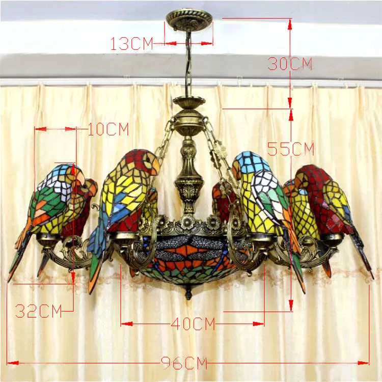 Люстра в форме драконьих птиц FUMAT люстра с попугаями Европейские Художественные