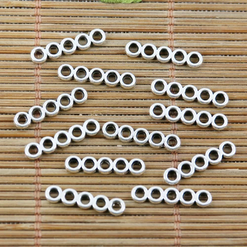 

60pcs tibetan silver color o-linked 5holes bar connector EF2286