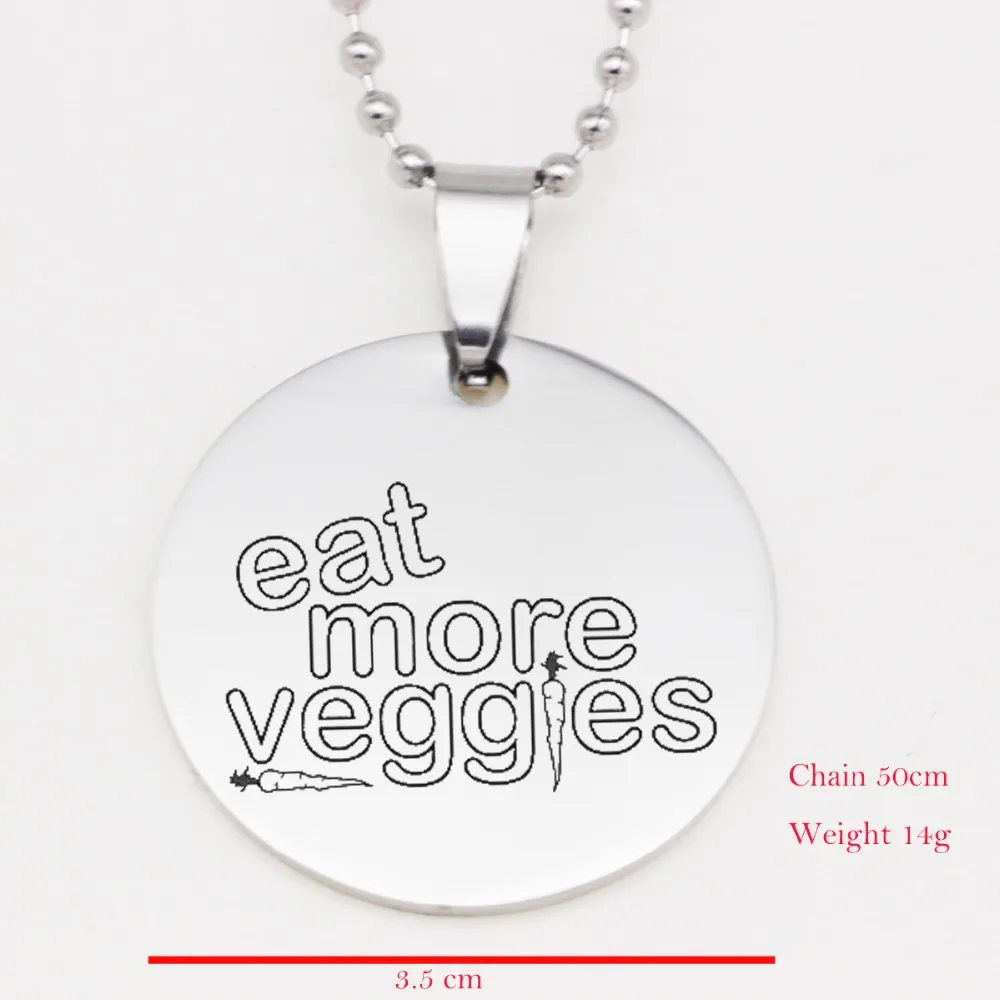 Письмо ожерелье брелок Eat More Veggies женское веганское ювелирное изделие из