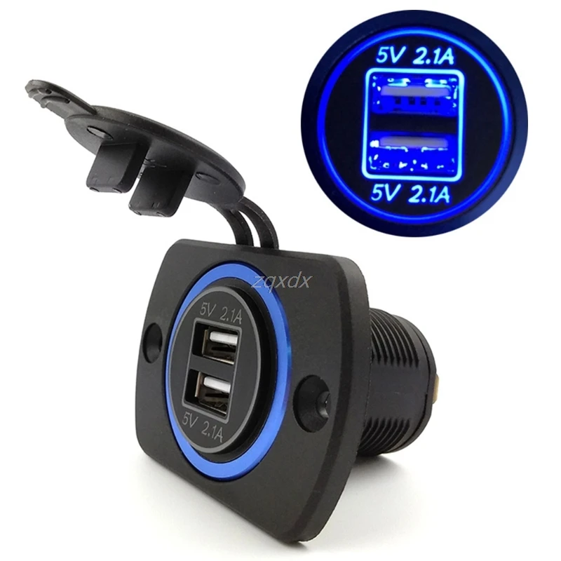 Автомобильное зарядное устройство DIY 12 в 24 В с двумя USB панелями питания 5 2 1 а для