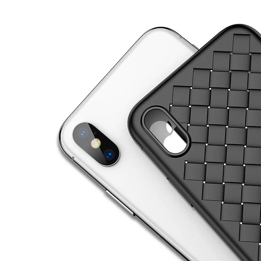 Чехлы с переплетением для iPhone X чехол 7 8 Plus милые силиконовые чехлы из ТПУ SE 5