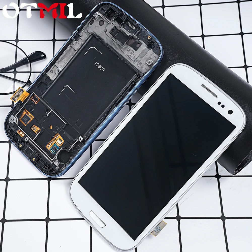 Оригинальный ЖК-дисплей 4 8 ''для SAMSUNG GALAXY S3 сенсорный экран дигитайзер рамка