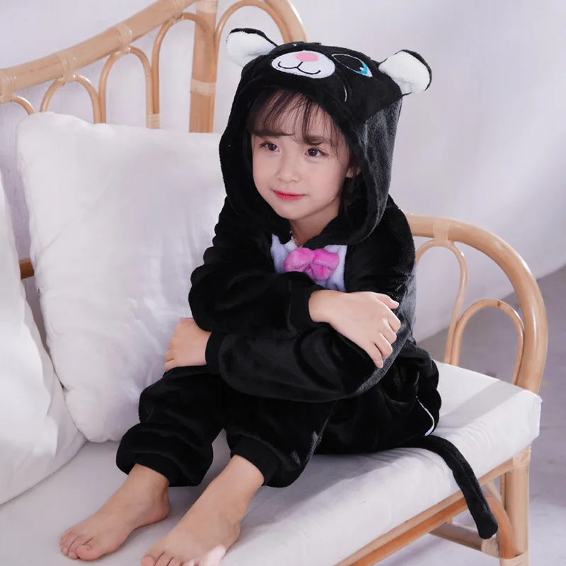 TUONXYE пижамы для девочек детская одежда милый кот Onesies Пижама малышей с