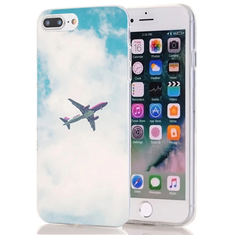 Soft Phone Case For iPhone 6 6S Plus 7 7Plus 8 8Plus X TPU Colorful Silicon Drawing Painted City scenery L031 |