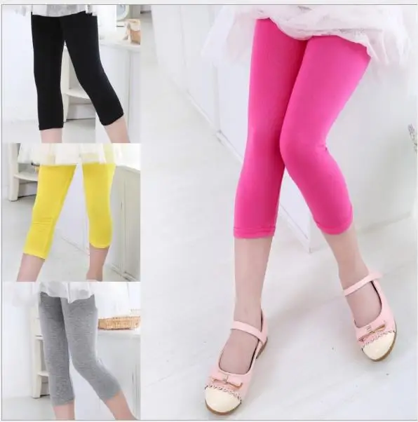 Летние детские короткие брюки леггинсы для девочек из модала|kids leggings|children