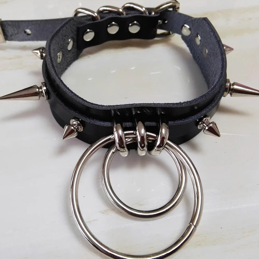 Кожаный чокер ручной работы Модный пикантный ремень в стиле панк готический