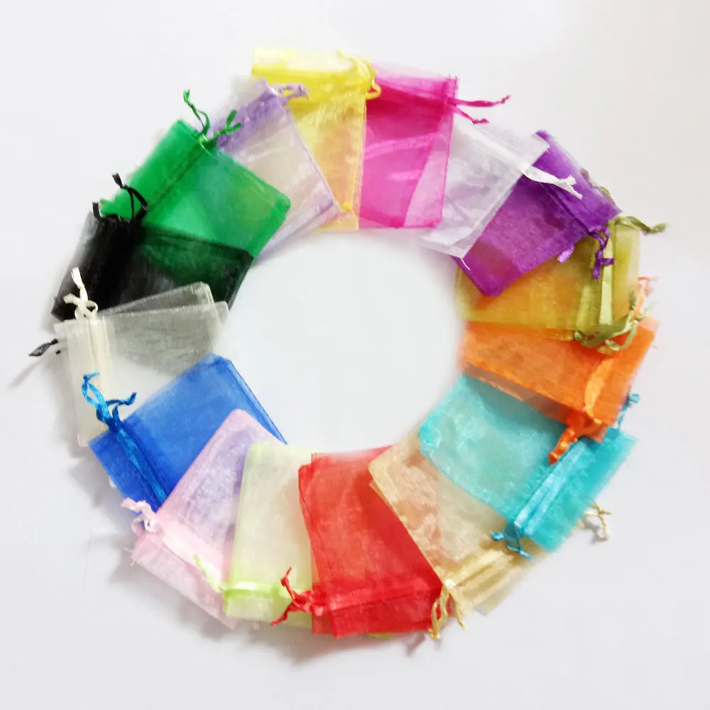 10x12cm Organza Bag 50pcs Jewelry Packaging Display Pouch Gift Bags For Wedding Drawstring Woman Travel Storage | Украшения и