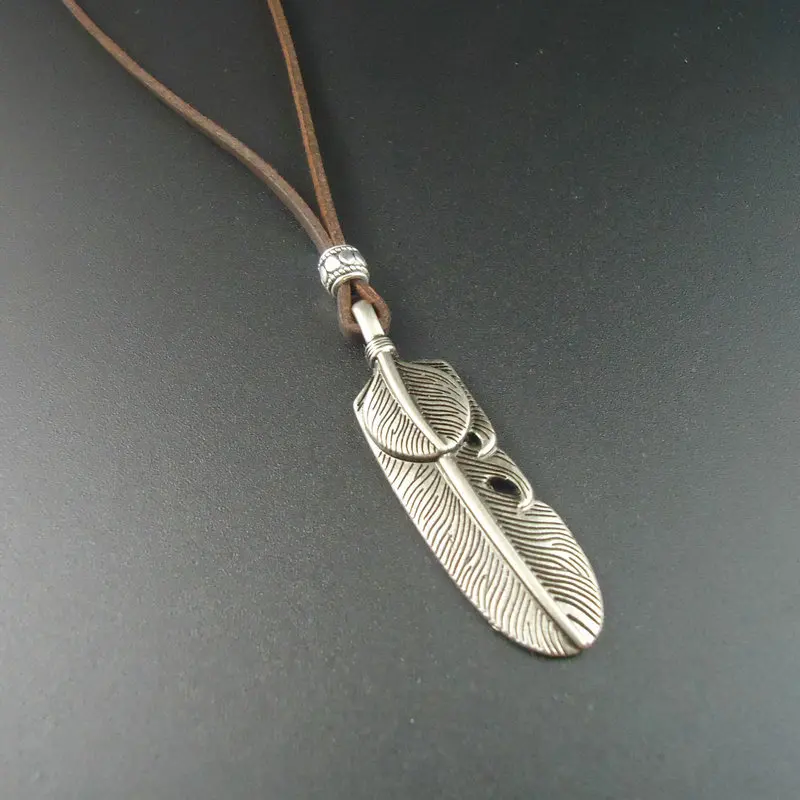 Трендовые модные ошейники длинные кожаные винтажные подвески из сплава с