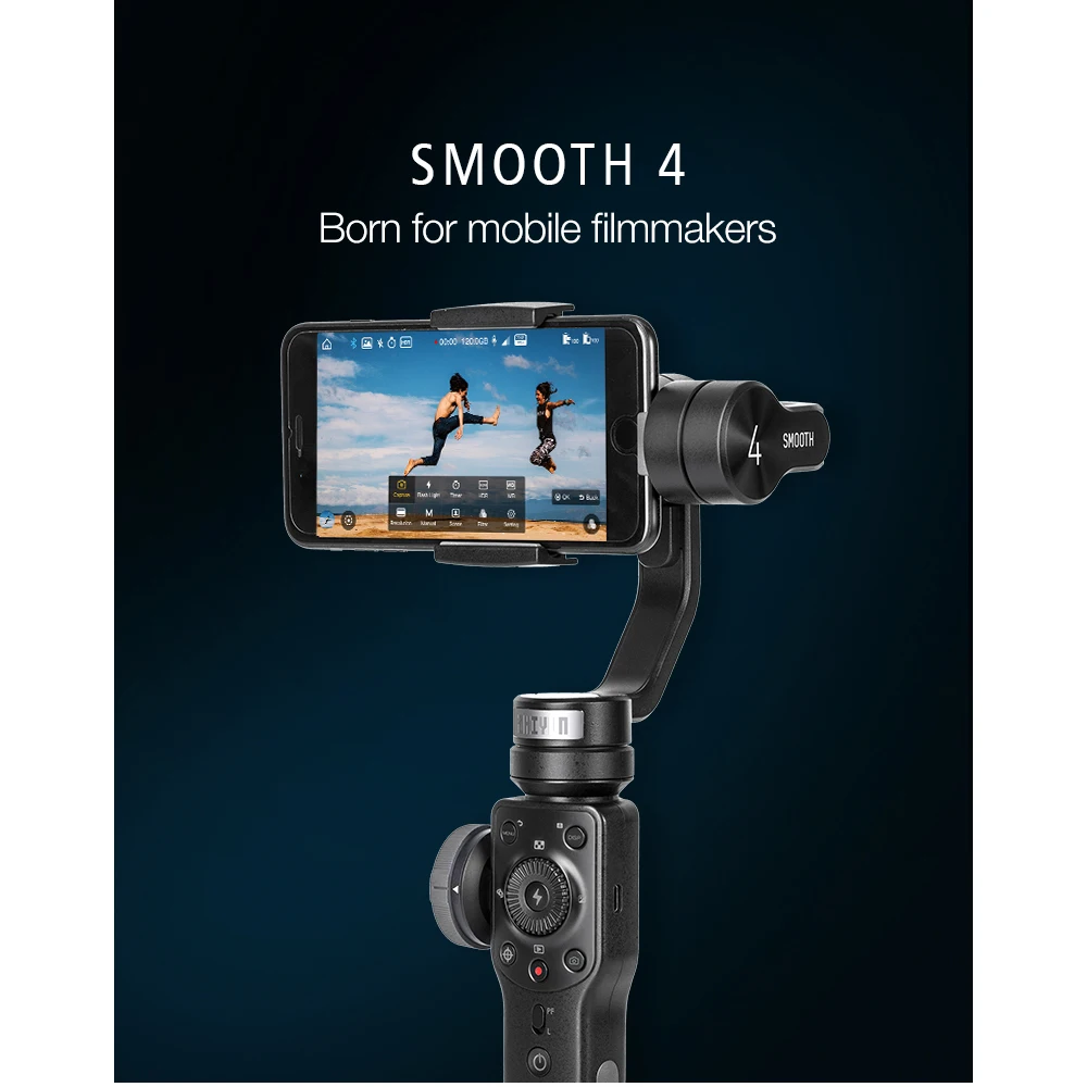 ZHIYUN Smooth 4 Мобильный шарнирный стабилизатор с 3 Осями для слежения за объектом для телефонов на базе Android с Bluetooth iPhone samsung и экшн Камера Ручной Стабилизатор