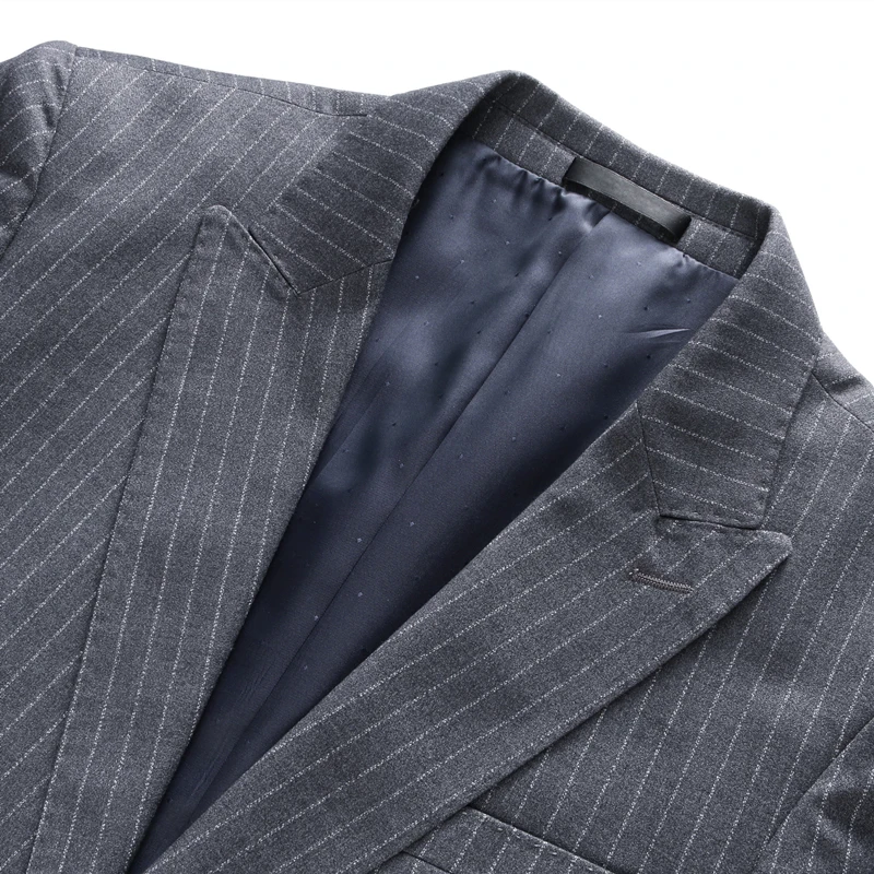 Серый полосатый пиджак-блейзер для мальчика Для мужчин 2019 Демисезонный Chaqueta Hombre