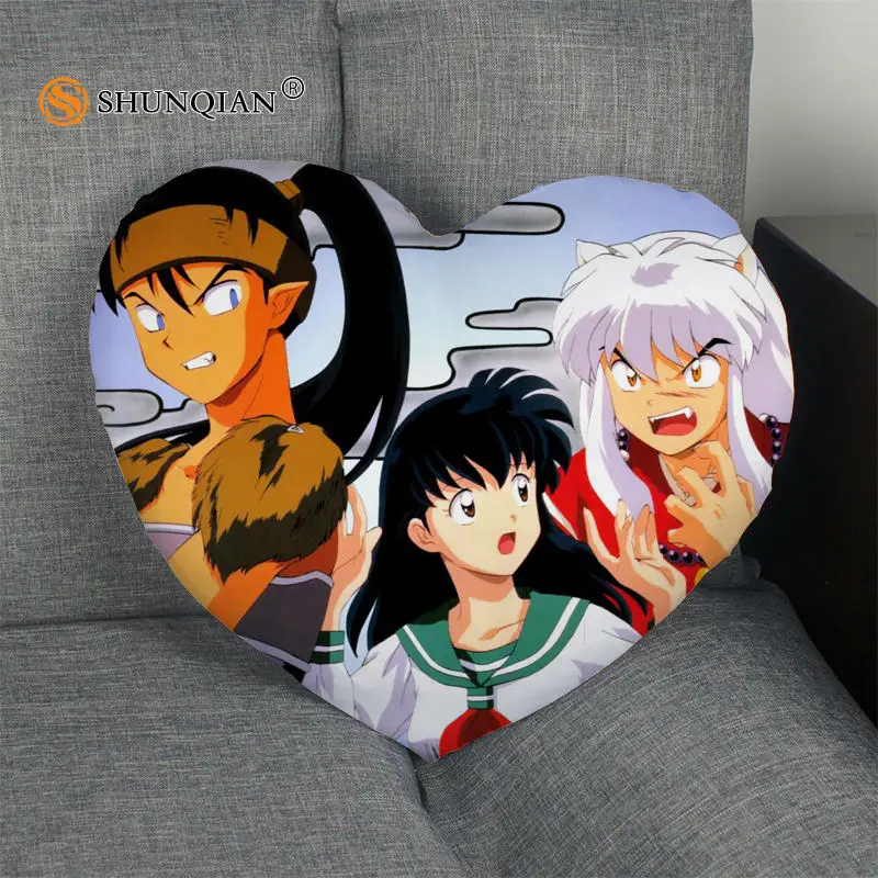 Лидер продаж Inuyasha подушка в форме сердечка выполненные на заказ Наволочка на молнии только покрыть без сердечника размер 41 x36cm, 47x42 см - Цвет: Pillow Case
