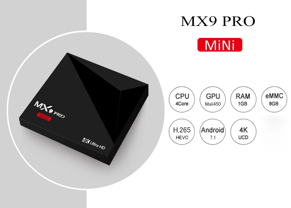 MX9 PRO Mini Android 7 1 ТВ приставка с четырехъядерным процессором RK3328 Cortex A53 4K Ultra HD Гб + 8