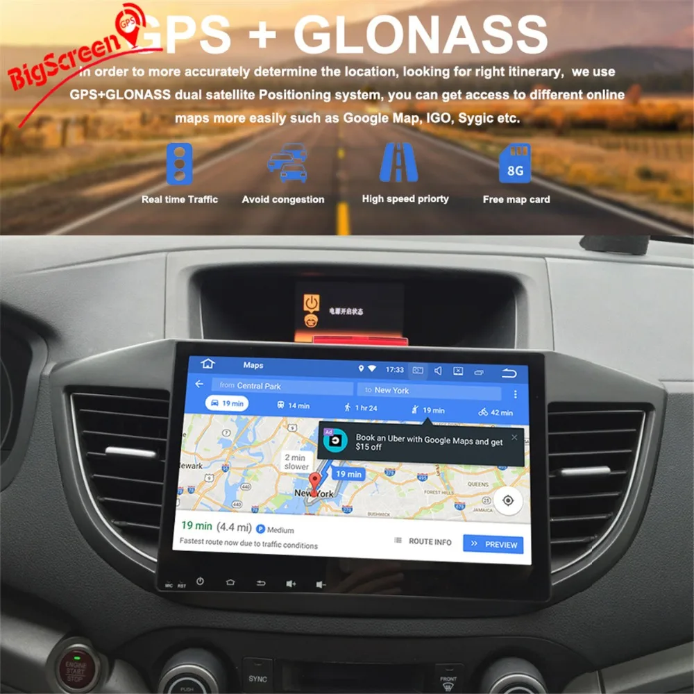 Tesla style Android9.0 8 ядер 4 Гб ОЗУ 32 ПЗУ автомобильный DVD плеер GPS навигация для HONDA CRV 2012-2015