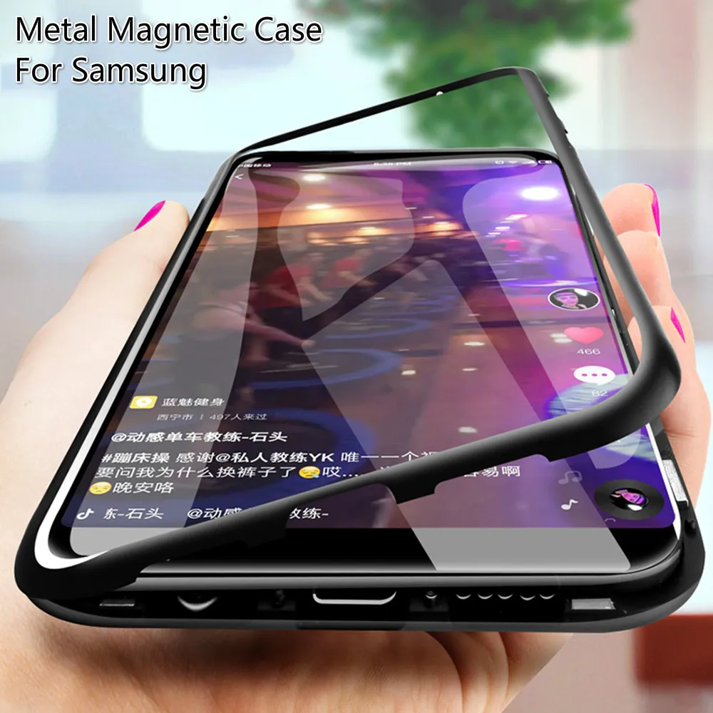 Magnetic Case For Samsung Galaxy S7 Edge S8 S9 S10 Plus A7 2018 Note 8 9 A30 M20 Coque iPhone 6 6S 7 X XR XS Max |