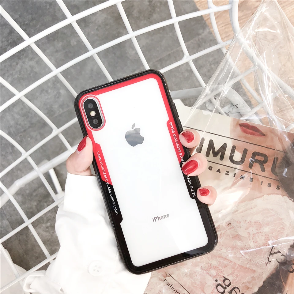 Anti-Shock Glossy Transparent TPU Mirror Case For iphone X 6 6s 7 8 Plus Cover Soft Silicone Shell Glass Touch Phone Cases Bag |