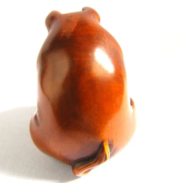 Y2165 2 &quot хорошее качество ручной работы самшита нэцкэ свинья на тыквы|netsuke|netsuke