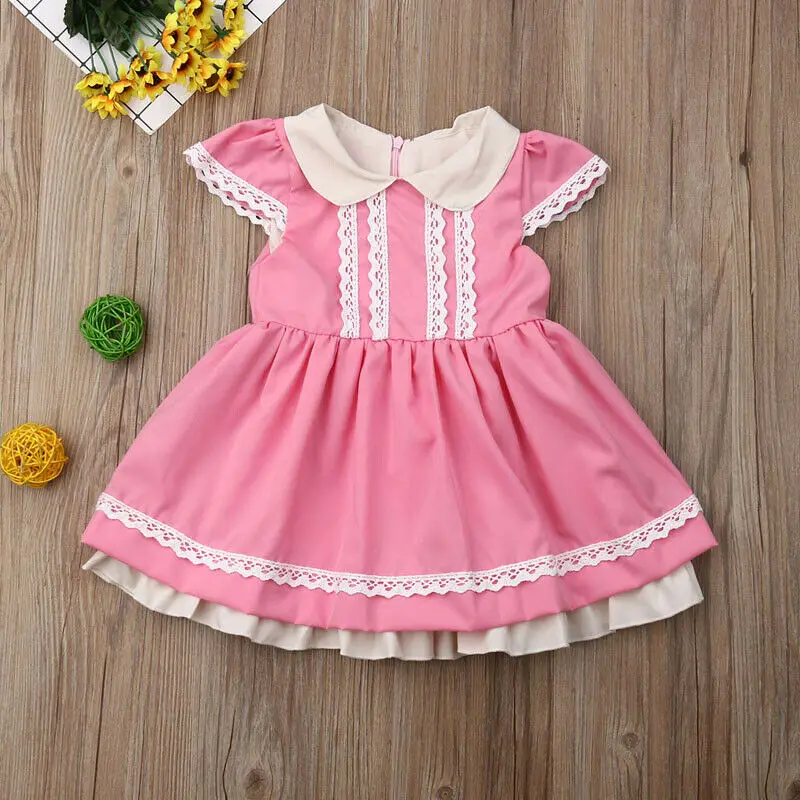 2019 детское платье вечернее хлопковое с воротником Питер Пэн Цветочная пачка для