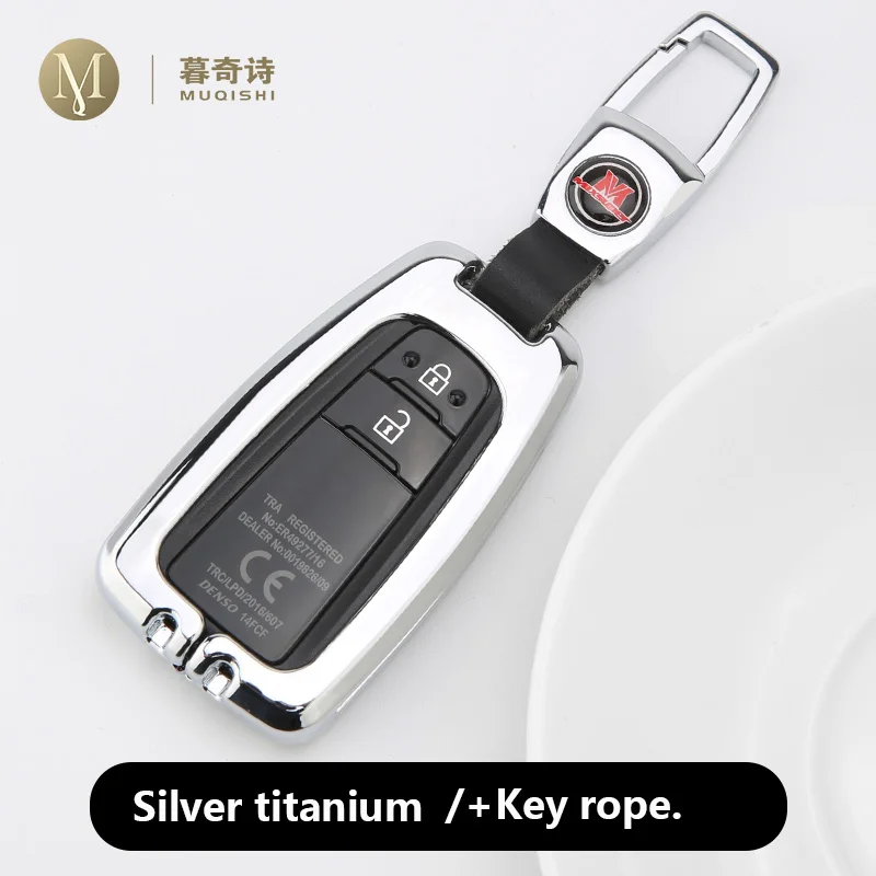 Square Silver Чехол для ключей автомобиля для Toyota Corolla Camry Proda Avalon Izoa C-hr CHR, чехол для ключей, автомобильный держатель с пультом дистанционного управления - Название цвета: Square Silver