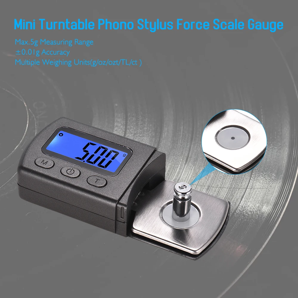 Мини проигрыватель фоно LP Force Gauge Масштаб 0 01 г точность ЖК-дисплей Дисплей с одним
