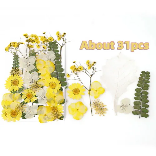 Yellow flower field 1 мешок сушеных цветов УФ смолы декоративные натуральные Цветочные наклейки 3D сухие Переводные картинки для наведения красоты эпоксидная форма DIY наполнение ювелирных изделий - Цвет: Yellow flower field