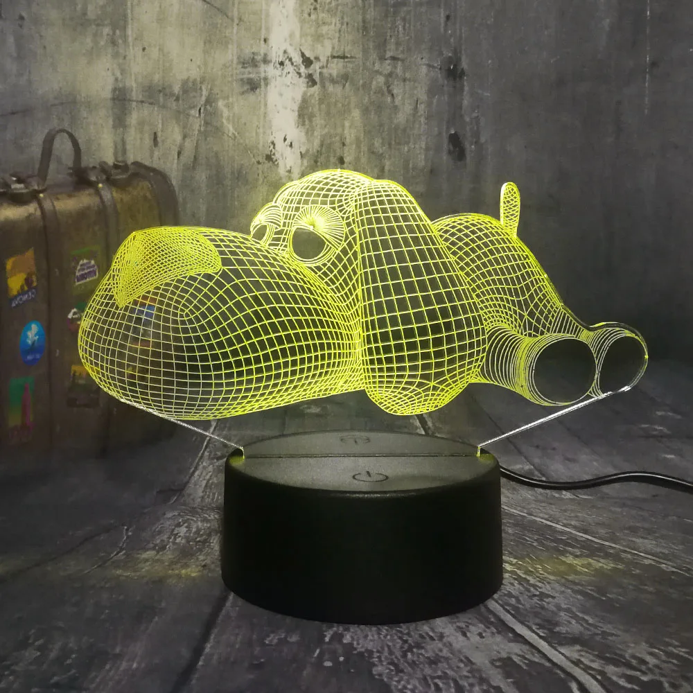 Милая собачка Новинка милый щенок животное 3D СВЕТОДИОДНЫЙ Ночник светильник