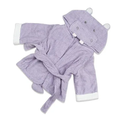 Blue-purple hippo Детский халат, зимние детские халаты с героями мультфильмов для мальчиков и девочек, полотенце, Enfant, одежда для сна, банный халат с капюшоном, детская теплая одежда - Цвет: Blue-purple hippo