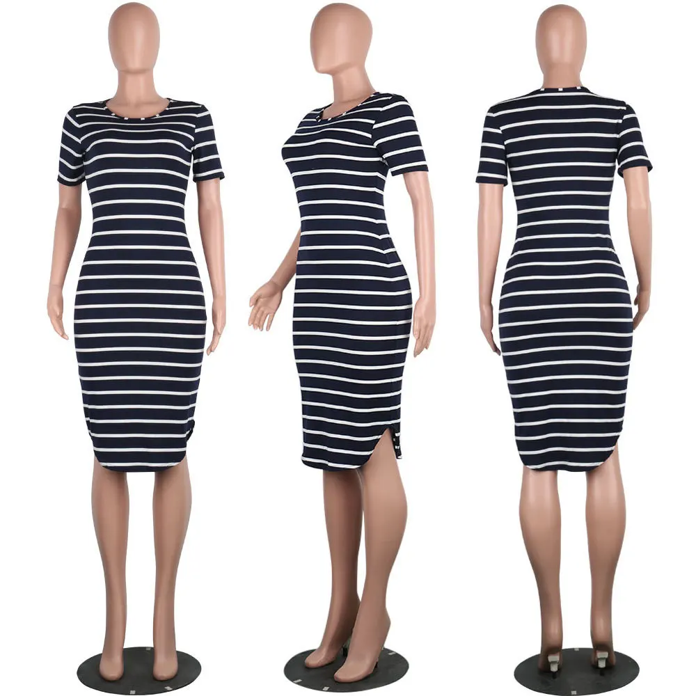 Летнее платье 2017 новая мода женская одежда сексуальное праздничное в полоску с