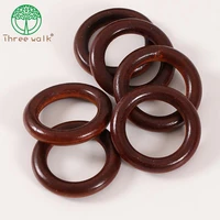 55mm 10pcs dark coffee color vintage wood ring wood loop brown round wooden beads diy accessories jewelry findings