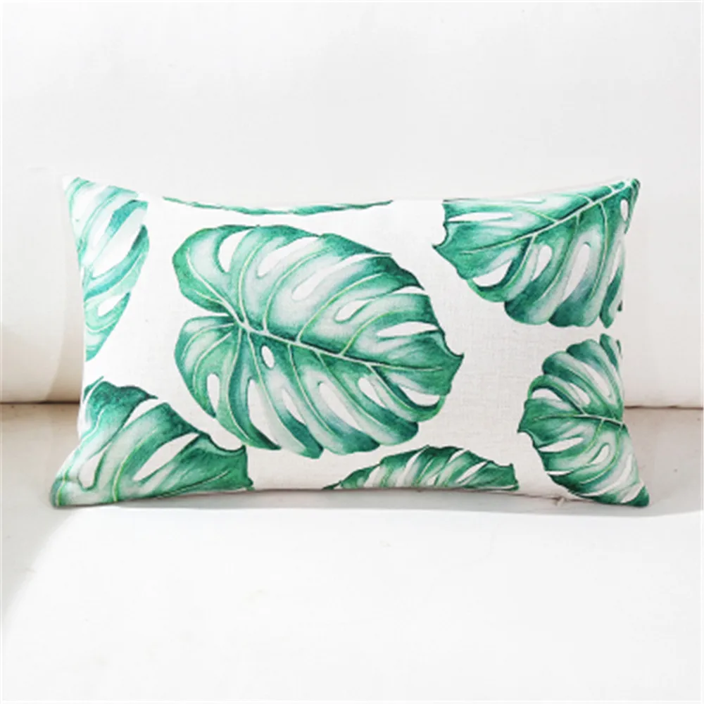 Decorative Throw Pillow Case Green Tropical Pant Palm Leaf Leaves Decoration For Sofa Home Capa De Almofadas 45x45cm | Дом и сад