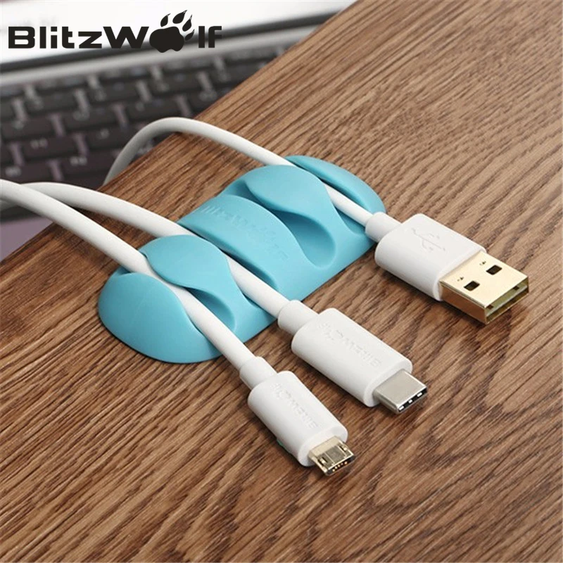 BlitzWolf 4 шт./лот многофункциональный кабельный держатель органайзер зажим для