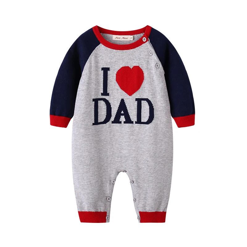 Трикотажная одежда для малышей комбинезон с надписью I Love Mom &amp Dad из 100% хлопка |